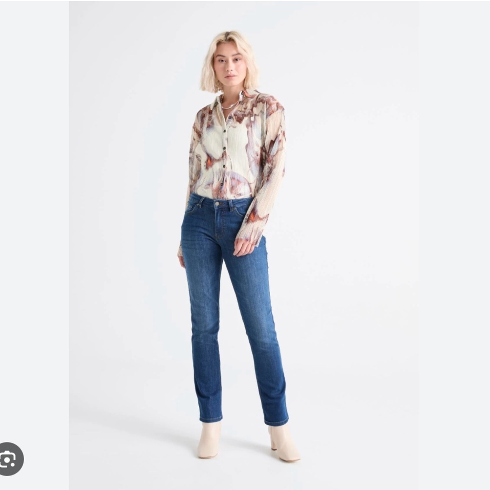 NWT DUER Women's Performance Denim Slim Straight in Medium Stone 27" x 32"